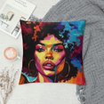 thumbnail image 2 of Orinice Afro Hair Hoop Earrings Pop Art Graphic Decorative Throw Pillow Cover for Home Couch Living Room Bed Sofa 22x22in, 2 of 5