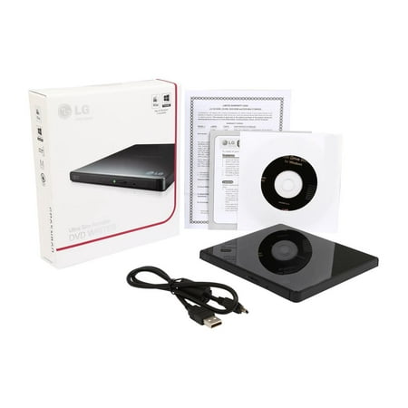 LG - 8x External USB 2.0 Double-Layer DVD±RW/±R/-RAM/CD-RW Drive - Black