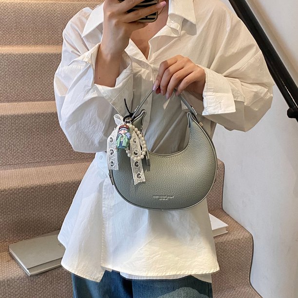 Bolso de media luna retro personalizado de estilo coreano para mujer, nuevo estilo 2025, bolso de hombro bajo el brazo de moda de primavera y verano, bolso cruzado de mano