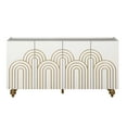thumbnail image 6 of Tcbosik Sideboard Buffet Cabinet, 59.8" Modern Accent Cabinet with 4 Doors, Credenza Entryway Cabinet with Adjustable Shelves for Living Room, Dining Room, Ancient White & Gold, 6 of 8