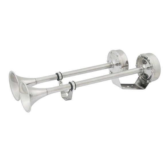 Bocina eléctrica Marinco 10018XL, 24 V, doble trompeta, acero inoxidable