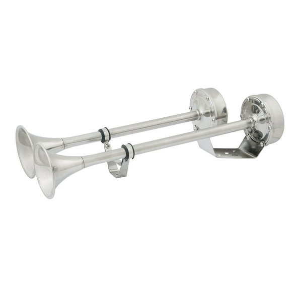 Bocina eléctrica Marinco 10018XL, 24 V, doble trompeta, acero inoxidable