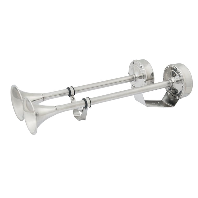 Bocina eléctrica Marinco 10018XL, 24 V, doble trompeta, acero inoxidable