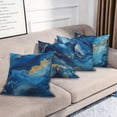 thumbnail image 3 of Dashan Blue and Gold Marble Throw Pillow Covers 20x20 Set of 4,Modern Luxury Decorative Pillow Cases for Bedroom Sofa Couch, 3 of 6