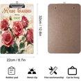 thumbnail image 2 of Rose Clipboard Decorative Office School Hardboard Wooden Nursing Clip Board and Pull for Standard A4 Letter Size School Supplies Gift for Teacher Student 12.6 x 8.7 Inch, 2 of 6