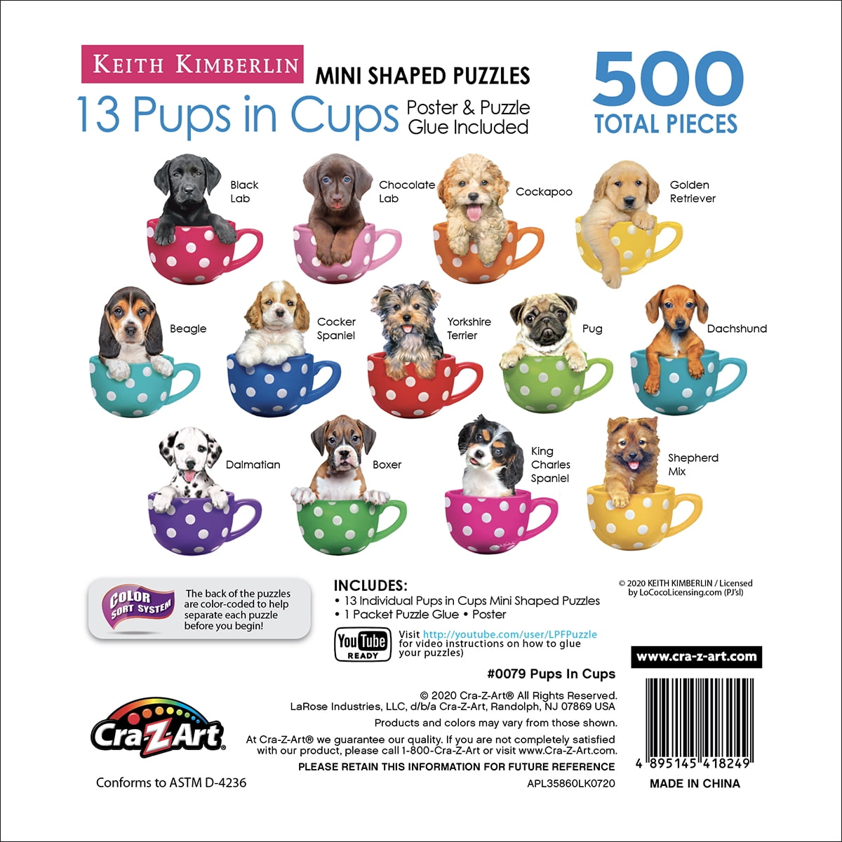 Pups in Cups - 13 Mini Shaped Puzzles