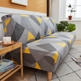 thumbnail image 4 of Lot de 1 Housse de Sofa Extensible Housse de Sofa Imprimée Sans Accoudoirs Antidérapante Universelle Housse de Canapé-Lit Housse de Futon (160-190 cm), 4 of 4