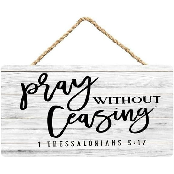 Rustic Wooden Sign Decor - Pray Without Ceasing - Wood Plaque Home & Office Inspirational Gifts Hanging Wall Signs 6x12 IN, black-1