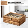thumbnail image 3 of Fine Silverware Box with Glass Lid -Layer Wooden Silverware Chest with Drawer .脳. Luxury Style Decor Flatware Storage Case for Home&Restaurant Idea (Walnut), 3 of 9