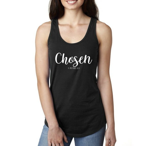 Wild Bobby, Chosen 1 Peter 2:9 Inspirational/Christian Women Racerback Tank Top, Black, Small