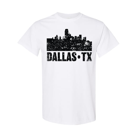 Inktastic Dallas Texas City Skyline with Grunge T-Shirt
