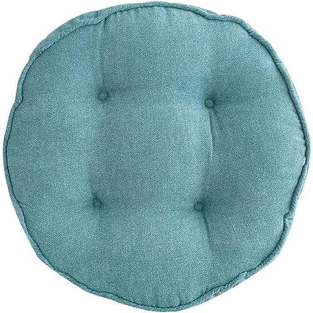 Nvzi Soft Chair Pads 18 inch Diameter Super Comfy Thicken Solid Color Round Seat Cushion for Kitchen Dining Room Office Chairs (Lakeblue,18 x 18)