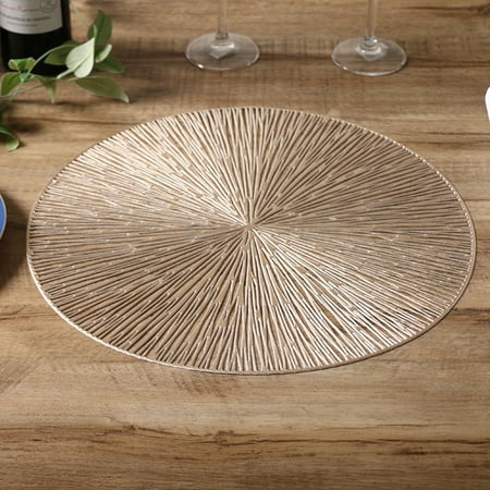 

Archer Cup Mat Eye-catching Wear Resistant PVC Round Shaped Heat-insulation Placemat for Home