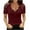 Red, variant on Ichuanyi Womens Tops Clearance Summer Womens Tops V-Neck Summer Sexy Stitching Lace Petal Sleeve Casual T-shirts