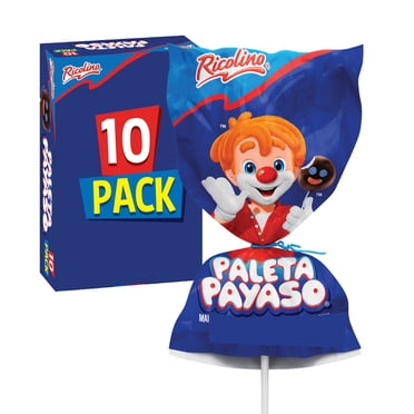 Ricolino Paleta Payaso Chocolate Marshmallow Lollipop, 10 Count Box