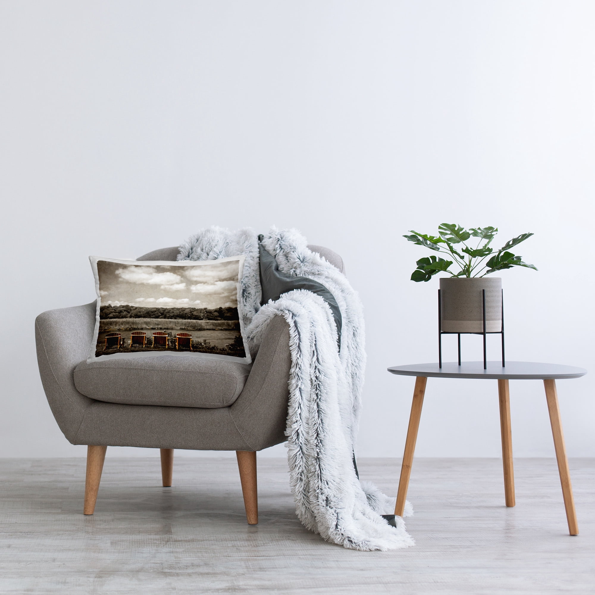 Stupell Industries Chairs Overlooking Nature Decorative Printed Throw Pillow Design by GraffiTee Studios