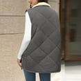 thumbnail image 4 of VINUSLI Sleeveless Quilted Vest Women - 2025 Fleece Reversible Vests Double Zip Up Long Thicken Hooded Outerwear Coat Gray,L, 4 of 9