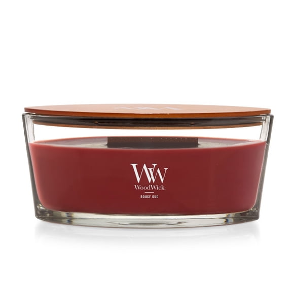 WoodWick Scented Ellipse Candle, Crackles as it Burns, Rouge Oud, 16oz