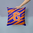 thumbnail image 2 of Carolines Treasures CJ1023-GPW1414 Letter G Initial Tiger Stripe - Blue Orange Fabric Decorative Pillow, 14Hx14W,, 2 of 4