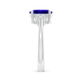 thumbnail image 3 of ANGARA Natural Solitaire Oval 1.9 ct Tanzanite and Diamond Promise Ring in 14K White Gold for Women (Size-9x7mm) | December Birthstone, Anniversary, Jewelry Gift for Women | Natural Tanzanite Ring, 3 of 9