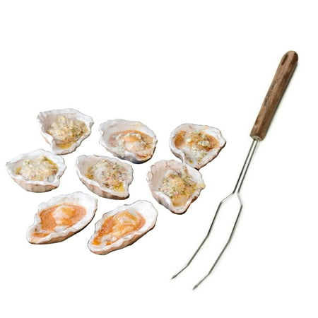 Loftin Oysters Chargrilling 13 Piece Oyster Shell with Tongs Starter