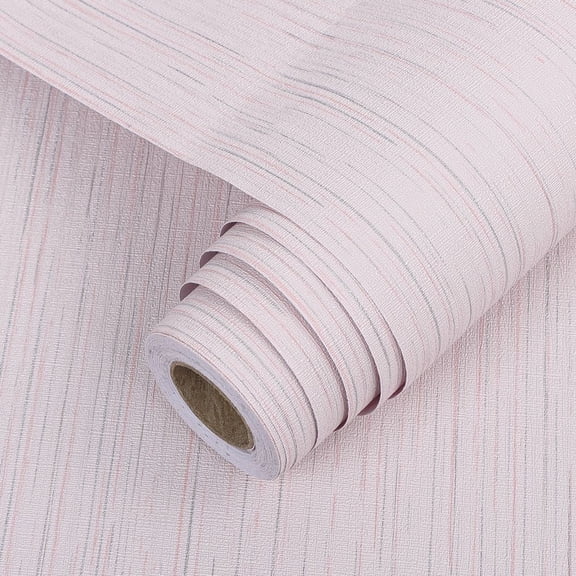 Arthome 23.6"x400" Peel and Stick Wallpaper Grasscloth Textured Wall Covering,Self-Adhesive and Removable Contact Paper for Bedroom,Cabinet Countertop,Stick on Wall Paper (Pink)