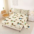 thumbnail image 2 of Manfei CuteDog Queen Sheets, Dachshund Lover Queen Sheet Sets, Cream, 4-Piece, 1 Flat Sheet, 1 Fitted Sheet and 2 Pillowcases, 2 of 6
