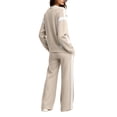 thumbnail image 6 of Inleife Women Color Block Tracksuit 2 Piece Outfit Set, Long Sleeve Crew Neck Sweatshirt & Wide Leg Pants With Pockets, Casual Loungewear Sports Suit, 6 of 6