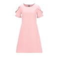 thumbnail image 6 of FSYBOA Girls Summer Dresses, Loose Fit Mid-length Short Sleeve Party Casual Dresses Pink Size 6, 6 of 7