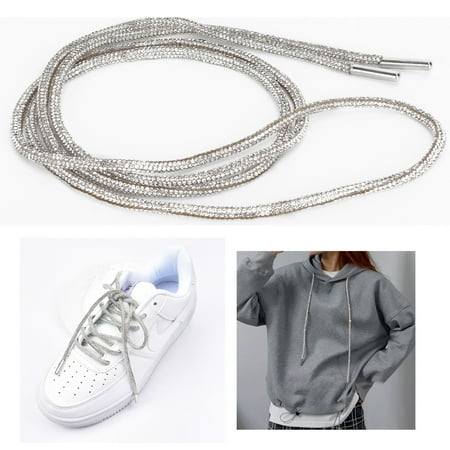 

Cergrey Shoes Accessories Rhinestone Belt Rhinestone Shoelaces Personalized Round Clothing Belt Rope for Sneakers Remaking Clothing Decoration