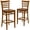 Cherry Wood Seat/Cherry Wood Frame, variant on Flash Furniture 2 Pack HERCULES Series Ladder Back Walnut Wood Restaurant Barstool