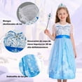 thumbnail image 3 of Jurebecia Girls Snow Queen Dress Princess Costume Halloween Birthday Party Dresses up for Toddler Girl Kids 8t (7-8Years), 3 of 12