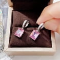 thumbnail image 4 of 6 Color Sprkly Cubic Zircon Drop Earring Pretty Women 925 Silver Jewelry, 4 of 4