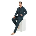 thumbnail image 3 of GLOBAL Men's Long Sleeve Flannel Pajamas Sets 100% Cotton Sleepwear Top and Bottom, Size S-3XL, 3 of 5