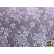 Satin Floral Jacquard Fabric LILAC / 58" Wide / Sold by the yard