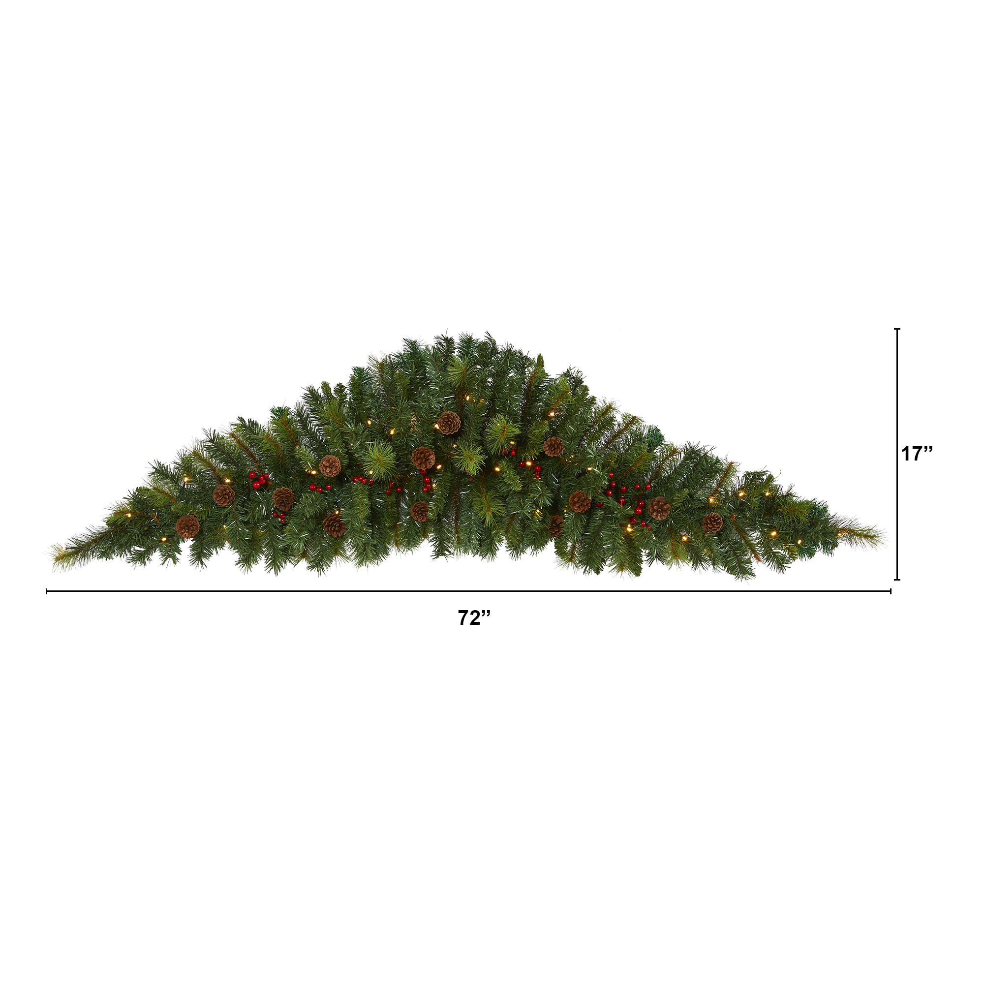 Nearly Natural 6ft Artificial Christmas Swag with 50 LED Lights in Green