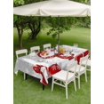 thumbnail image 3 of Outdoor Tablecloth with Umbrella Hole and Zipper, Grey Christmas Rectangle Table Cloth 60x84 Inch Waterproof Tablecloth, Snowman Gifts Xmas Tree Winter Snowflake Picnic Table Cover for Patio Camping, 3 of 7