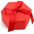 thumbnail image 1 of Caja de regalo grande hexagonal MACHAO roja con tapa de cinta, 1 of 5