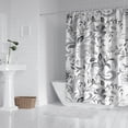 thumbnail image 2 of Gray Pioneer Flower Pattern Shower Curtain 72"x72" ,Bathroom Decorative Shower Curtains Set with 12 Hooks,Modern Waterproof Washable Shower Curtain, 2 of 6