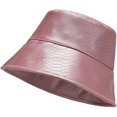 thumbnail image 2 of CoCopeaunts Leather Bucket Hat Four Seasons Casual All-Match Men Fisherman Hat Out Sun Protection Camping Basin Hat for Women, 2 of 8