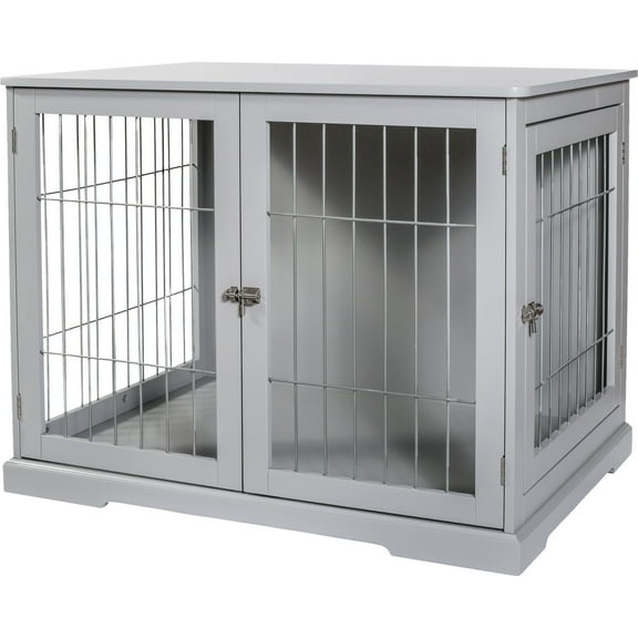 TRIXIE 29.5" Dog Crate, Indoor Crate Table for Dogs Up to 25 lb, Small Dog Kennel, Gray