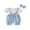 Blue, variant on BemeyourBBs Newborn Baby Girl 4th of July Clothes Baby Girls Independent Day Summer Clothes 0 3 6 9 12 18 Months Patriot USA Flag Print Romper Fake Two-Piece Short Sleeve Bodysuit Jumpsuit Headband