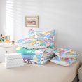 thumbnail image 4 of Erosebridal Hand Drawn Seashell Conch Bedding Sets Full Size, Colorful Watercolor Splash Comforter Sets with Sheets, Reversible 7pcs, 4 of 5