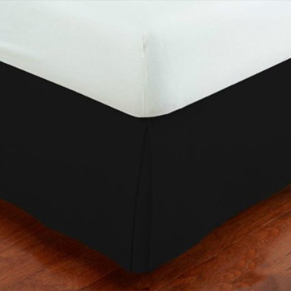 Fancy Collection 14 Inch Drop Tailored Pleated Bed Skirt Queen Size Fancy Collection 14 Inch Drop Tailored Pleated Bed Skirt Queen Size Solid Black New