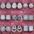 thumbnail image 2 of Celvieroot Stud Earrings for Men,18K White Gold Plated Round Square Cubic Zirconia Hypoallergenic Studs Earrings Set for Women, 2 of 10