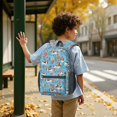 thumbnail image 6 of Basset Hound and Floral Blue Pattern 17" School Backpacks for Teens,Waterproof Oxford Fabric,S-Shape Padded Straps for School,Travel,Hiking,Camping, 6 of 6