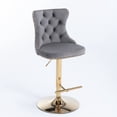 thumbnail image 4 of Dining Chairs A&A Furniture,Golden Swivel Velvet Barstools Adjusatble Seat Height from 25-33 Inch, Modern Upholstered Bar Stools with Backs Comfortable Tufted for Home Pub and Kitchen Island（Gray,Set, 4 of 17