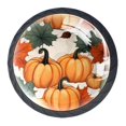 4 Packs Maple Leaves Pumpkin Black Drawer Knobs 35mm Kitchen