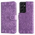 thumbnail image 1 of Funda tipo cartera GANGXUN para Samsung Galaxy S21 Ultra , diseño girasol, cuero PU, soporte, cierre magnético, tarjetero, 1 of 5
