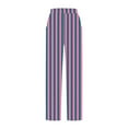 thumbnail image 5 of hotojiny Wide Leg Pants for Women Casual Baggy Striped Lightweight Trousers Lounge Beach Vacation Pants with Pockets, 5 of 5